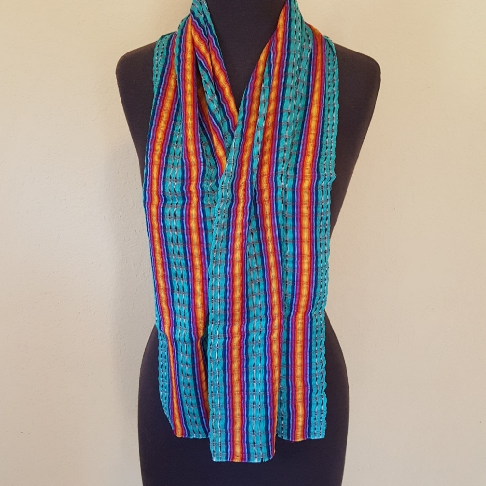 New- Guatemalan multicolor cotton scarf